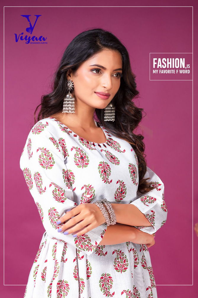 Viyaa Kit Kat Printed Cotton Anarakali Kurti Catalog
